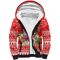 Personalised Hawaii Mele Kalikimaka Sherpa Hoodie Santa Beach Merry Christmas - Wonder Print Shop
