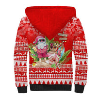 Personalised Hawaii Mele Kalikimaka Sherpa Hoodie Santa Beach Merry Christmas - Wonder Print Shop