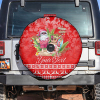 Personalised Hawaii Mele Kalikimaka Spare Tire Cover Santa Beach Merry Christmas - Wonder Print Shop