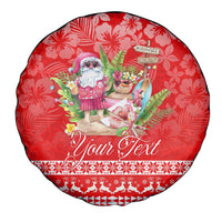 Personalised Hawaii Mele Kalikimaka Spare Tire Cover Santa Beach Merry Christmas - Wonder Print Shop