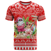Personalised Hawaii Mele Kalikimaka T Shirt Santa Beach Merry Christmas - Wonder Print Shop