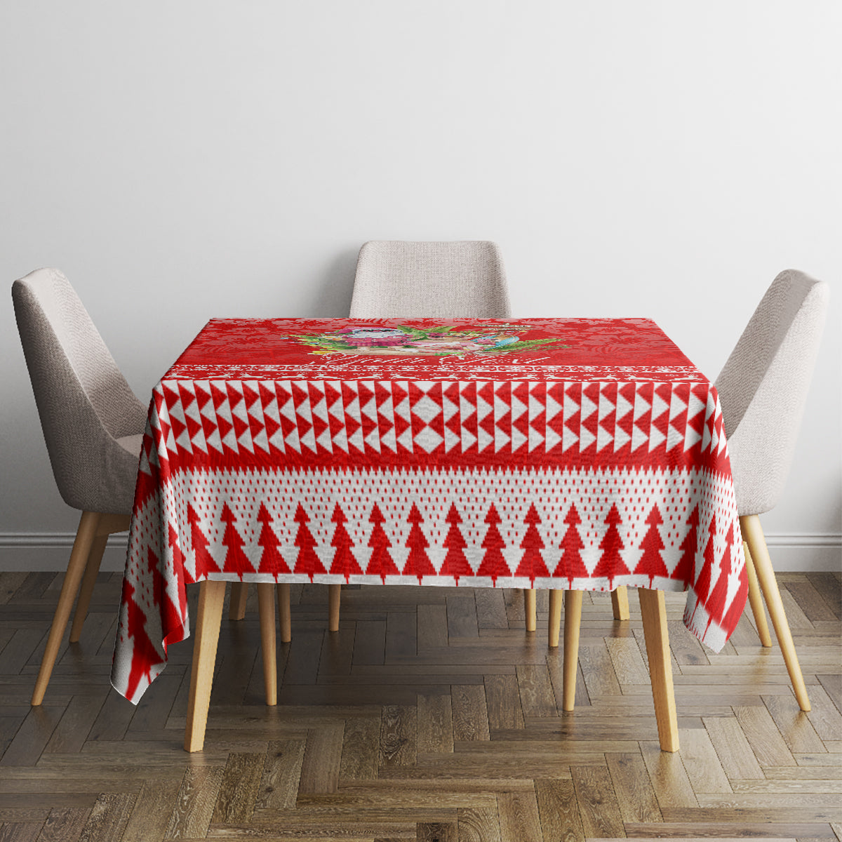 Personalised Hawaii Mele Kalikimaka Tablecloth Santa Beach Merry Christmas - Wonder Print Shop