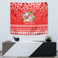Personalised Hawaii Mele Kalikimaka Tapestry Santa Beach Merry Christmas - Wonder Print Shop