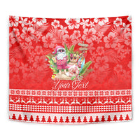 Personalised Hawaii Mele Kalikimaka Tapestry Santa Beach Merry Christmas - Wonder Print Shop