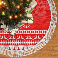 Personalised Hawaii Mele Kalikimaka Tree Skirt Santa Beach Merry Christmas - Wonder Print Shop
