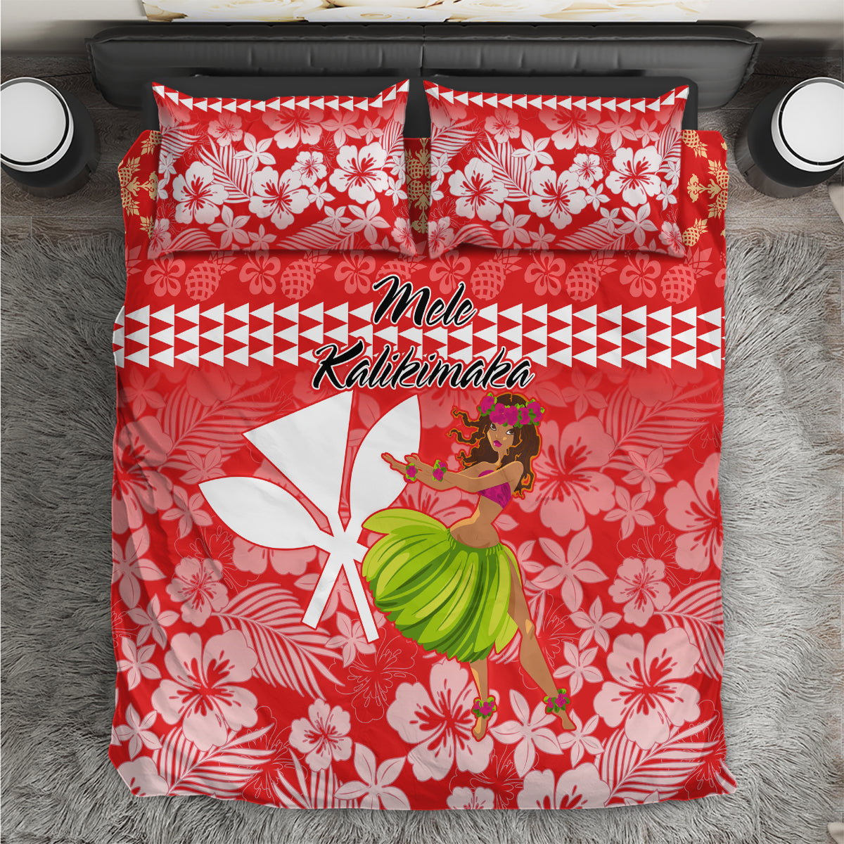 Hawaii Mele Kalikimaka Bedding Set Santa Claus and Hula Dancing Merry Christmas LT9 - Wonder Print Shop