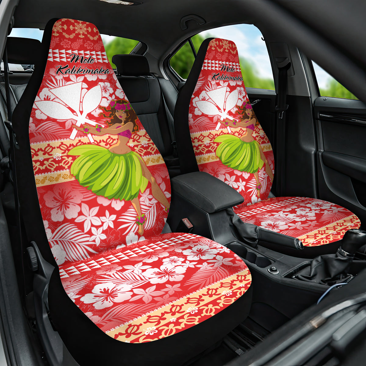 Hawaii Mele Kalikimaka Car Seat Cover Santa Claus and Hula Dancing Merry Christmas LT9 - Wonder Print Shop