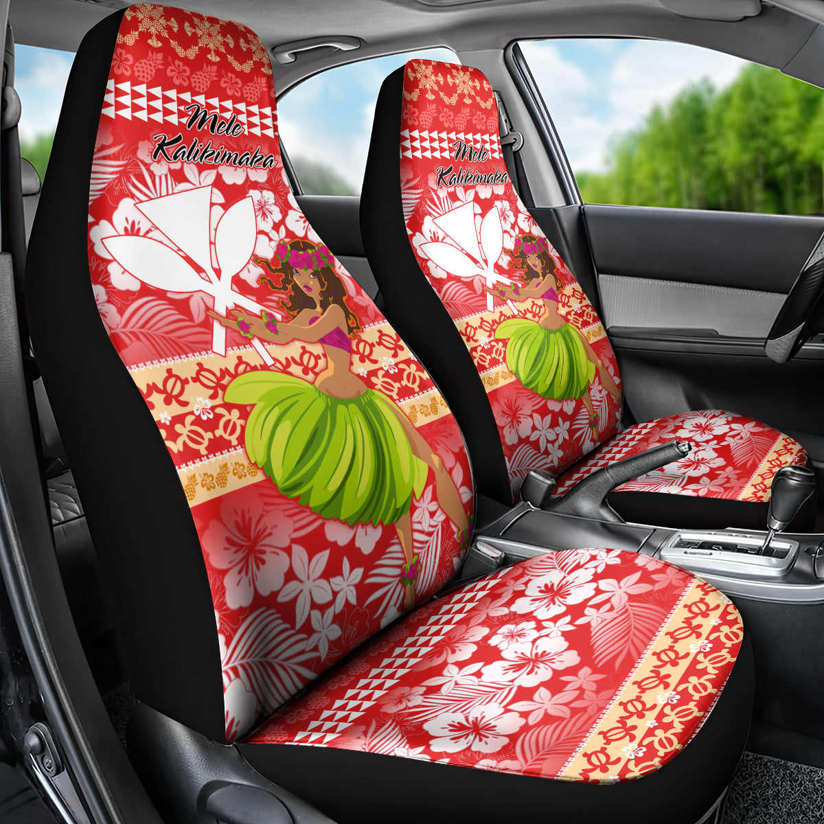 Hawaii Mele Kalikimaka Car Seat Cover Santa Claus and Hula Dancing Merry Christmas LT9 - Wonder Print Shop