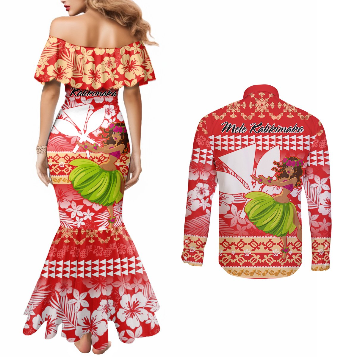 hawaii-mele-kalikimaka-couples-matching-mermaid-dress-and-long-sleeve-button-shirt-santa-claus-and-hula-dancing-merry-christmas