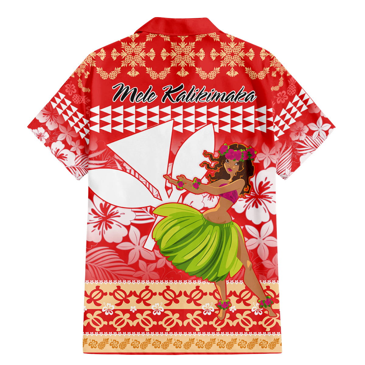 Hawaii Mele Kalikimaka Family Matching Mermaid Dress and Hawaiian Shirt Santa Claus and Hula Dancing Merry Christmas LT9 - Wonder Print Shop