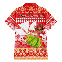 Hawaii Mele Kalikimaka Family Matching Mermaid Dress and Hawaiian Shirt Santa Claus and Hula Dancing Merry Christmas LT9 - Wonder Print Shop