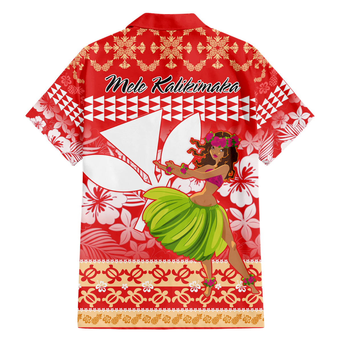 Hawaii Mele Kalikimaka Family Matching Short Sleeve Bodycon Dress and Hawaiian Shirt Santa Claus and Hula Dancing Merry Christmas - Wonder Print Shop
