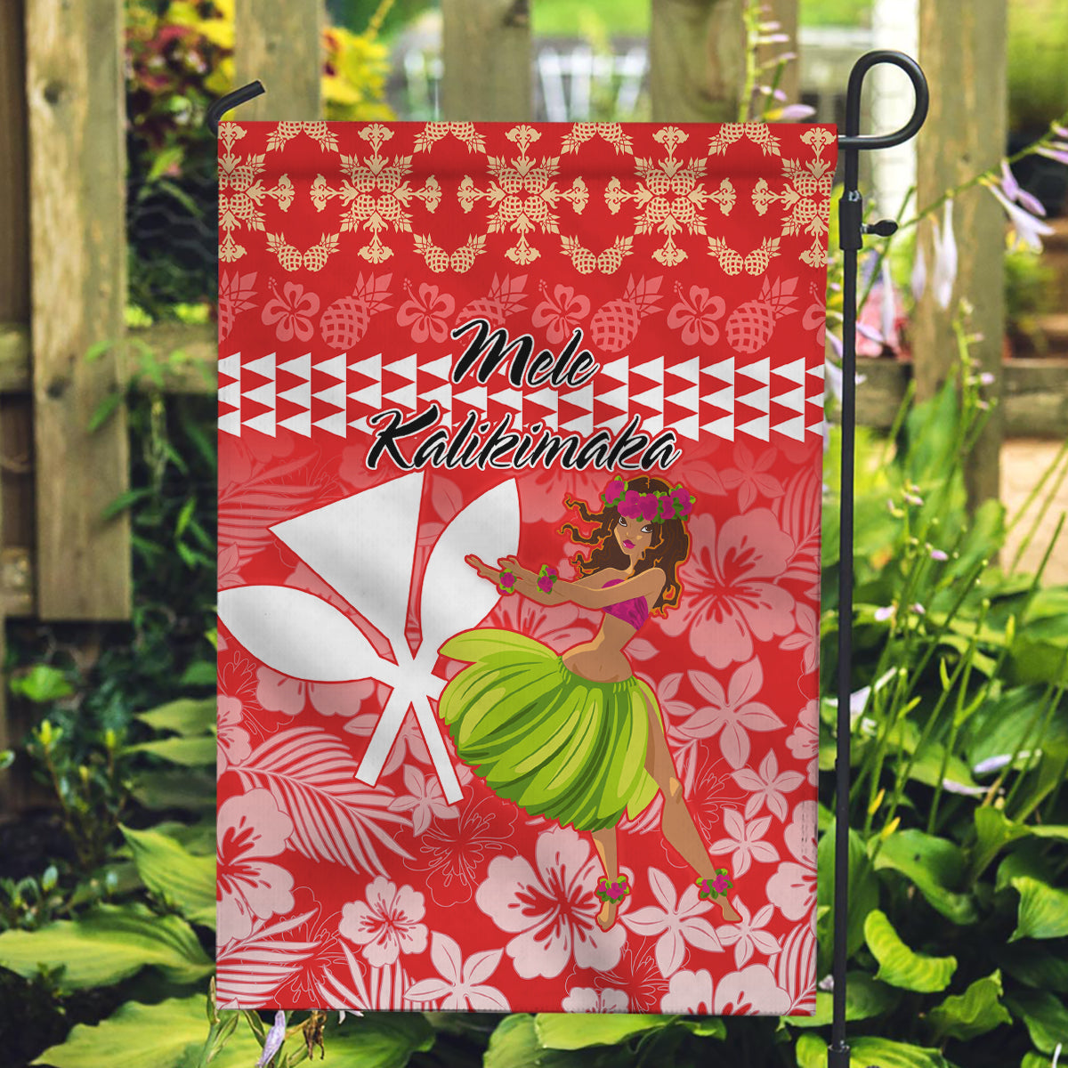 Hawaii Mele Kalikimaka Garden Flag Santa Claus and Hula Dancing Merry Christmas - Wonder Print Shop
