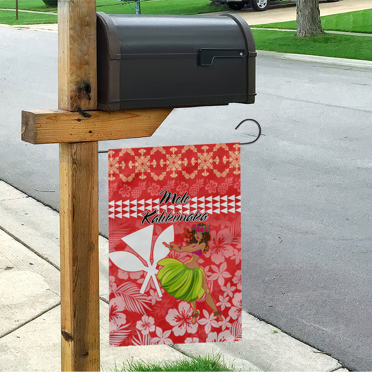 Hawaii Mele Kalikimaka Garden Flag Santa Claus and Hula Dancing Merry Christmas - Wonder Print Shop