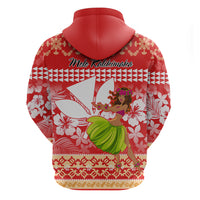 Hawaii Mele Kalikimaka Hoodie Santa Claus and Hula Dancing Merry Christmas - Wonder Print Shop