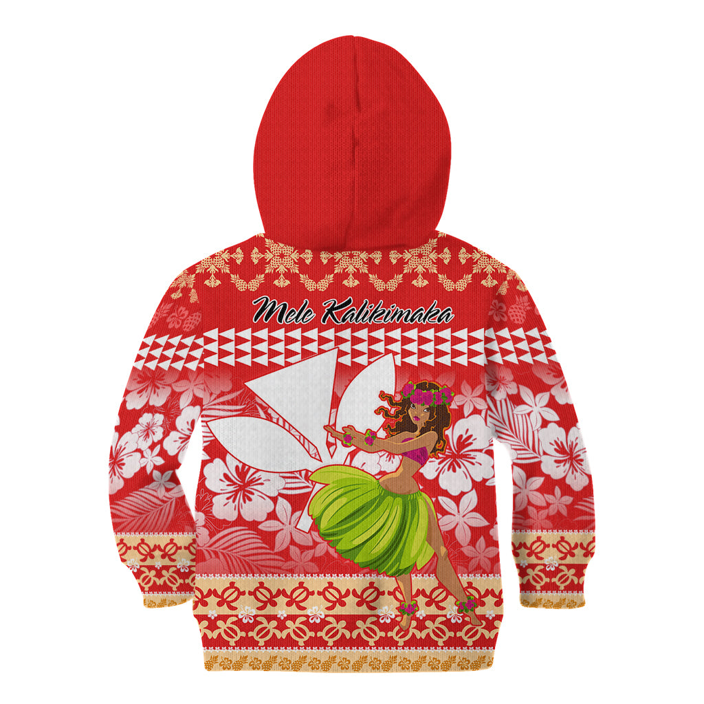 Hawaii Mele Kalikimaka Kid Hoodie Santa Claus and Hula Dancing Merry Christmas - Wonder Print Shop