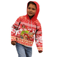 Hawaii Mele Kalikimaka Kid Hoodie Santa Claus and Hula Dancing Merry Christmas - Wonder Print Shop