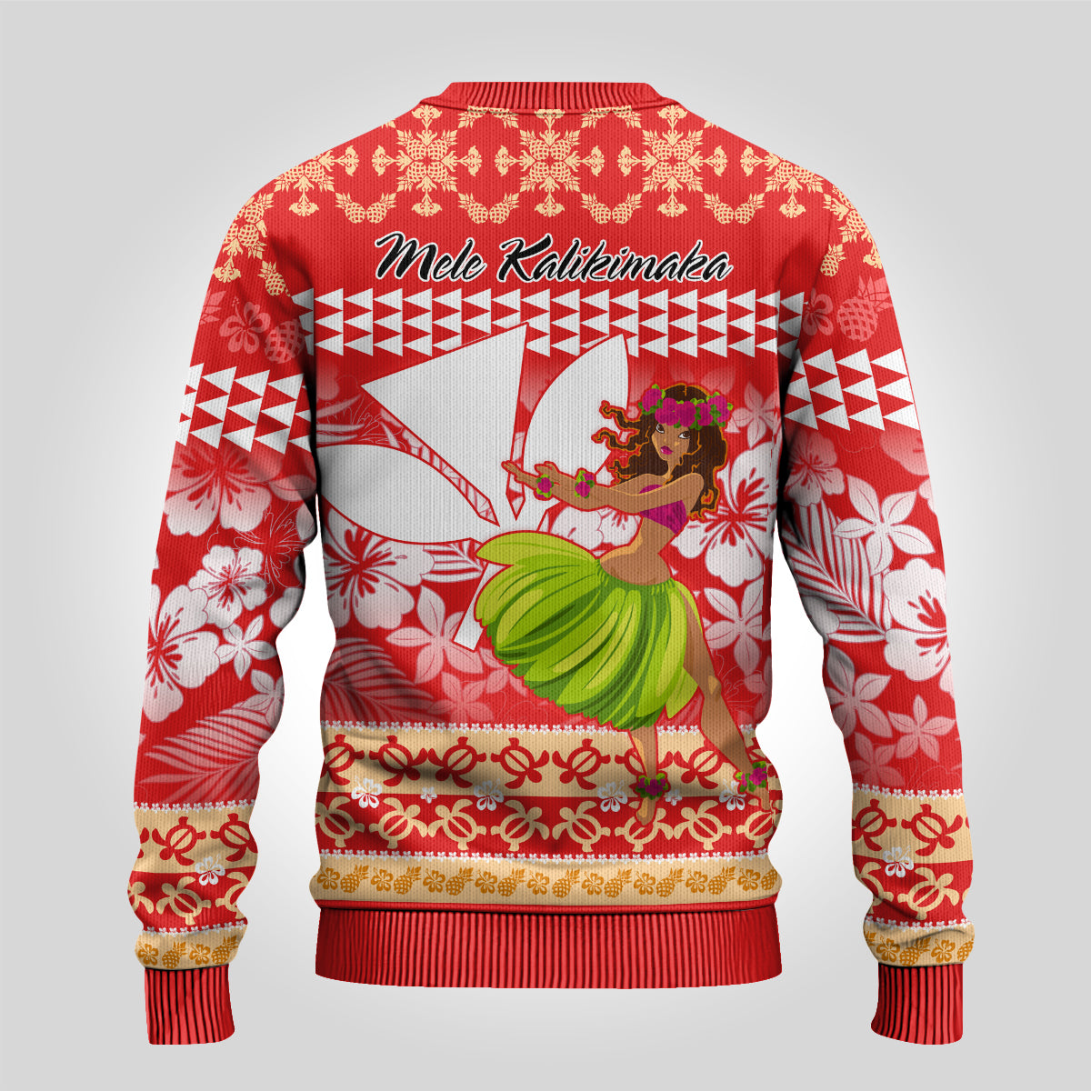 Hawaii Mele Kalikimaka Ugly Christmas Sweater Santa Claus and Hula Dancing Merry Christmas - Wonder Print Shop