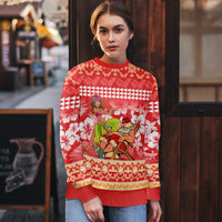 Hawaii Mele Kalikimaka Ugly Christmas Sweater Santa Claus and Hula Dancing Merry Christmas - Wonder Print Shop