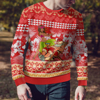 Hawaii Mele Kalikimaka Ugly Christmas Sweater Santa Claus and Hula Dancing Merry Christmas - Wonder Print Shop