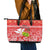 Hawaii Mele Kalikimaka Leather Tote Bag Santa Claus and Hula Dancing Merry Christmas - Wonder Print Shop