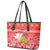 Hawaii Mele Kalikimaka Leather Tote Bag Santa Claus and Hula Dancing Merry Christmas - Wonder Print Shop