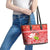 Hawaii Mele Kalikimaka Leather Tote Bag Santa Claus and Hula Dancing Merry Christmas - Wonder Print Shop