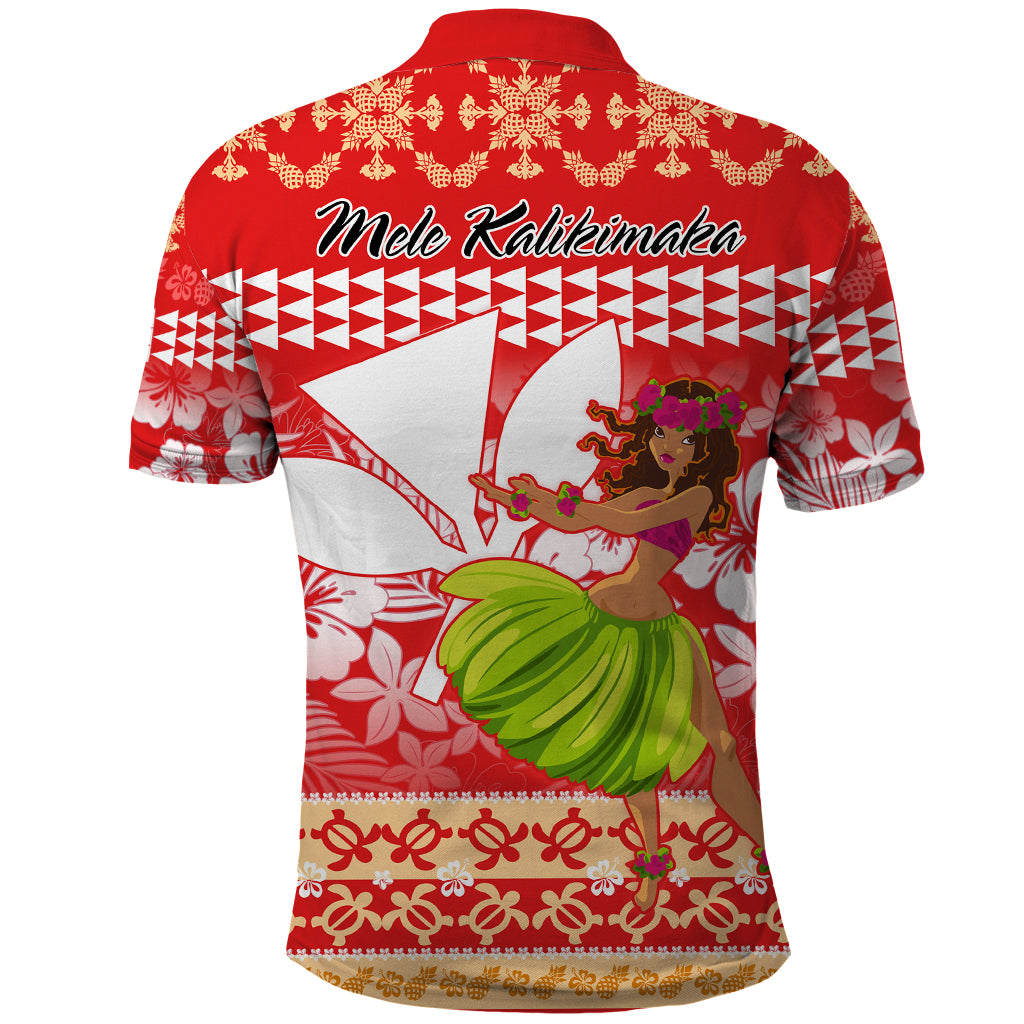 Hawaii Mele Kalikimaka Polo Shirt Santa Claus and Hula Dancing Merry Christmas - Wonder Print Shop