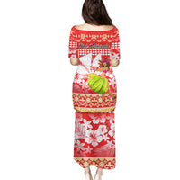 Hawaii Mele Kalikimaka Puletasi Santa Claus and Hula Dancing Merry Christmas - Wonder Print Shop