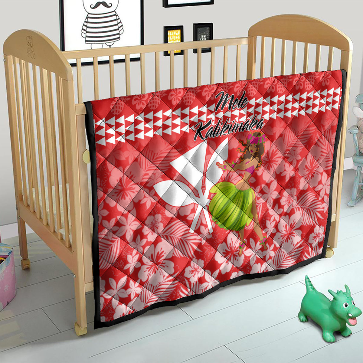 Hawaii Mele Kalikimaka Quilt Santa Claus and Hula Dancing Merry Christmas - Wonder Print Shop