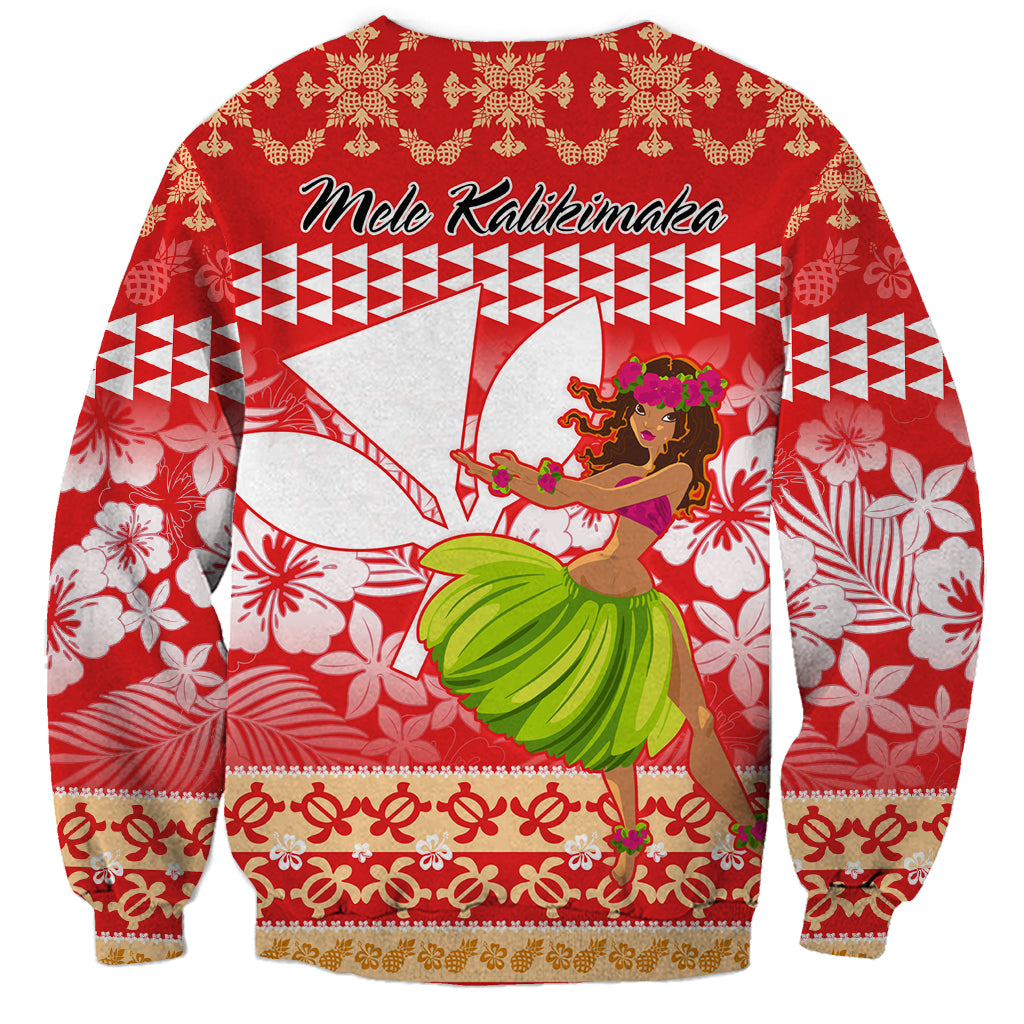 Hawaii Mele Kalikimaka Sweatshirt Santa Claus and Hula Dancing Merry Christmas - Wonder Print Shop