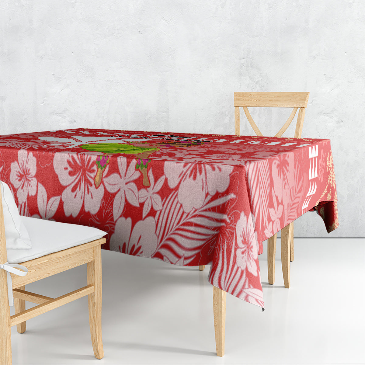 Hawaii Mele Kalikimaka Tablecloth Santa Claus and Hula Dancing Merry Christmas - Wonder Print Shop