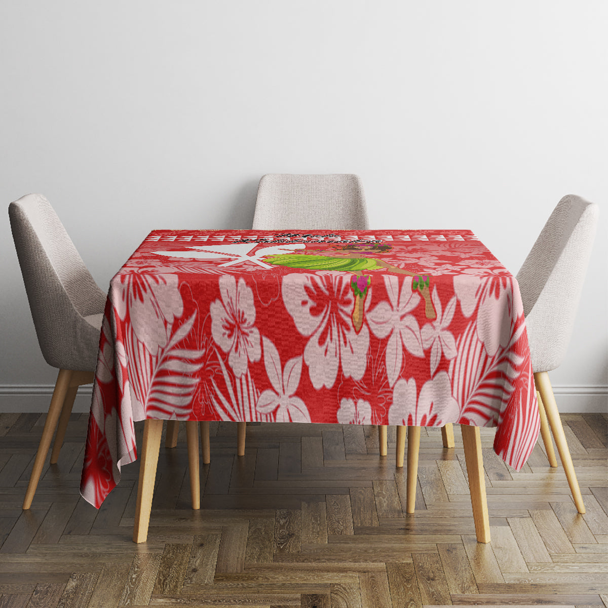 Hawaii Mele Kalikimaka Tablecloth Santa Claus and Hula Dancing Merry Christmas - Wonder Print Shop