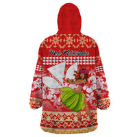 Hawaii Mele Kalikimaka Wearable Blanket Hoodie Santa Claus and Hula Dancing Merry Christmas - Wonder Print Shop