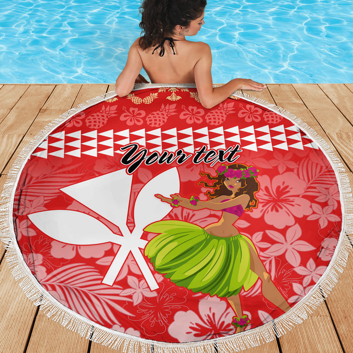 Personalised Hawaii Mele Kalikimaka Beach Blanket Santa Claus and Hula Dancing Merry Christmas LT9 - Wonder Print Shop