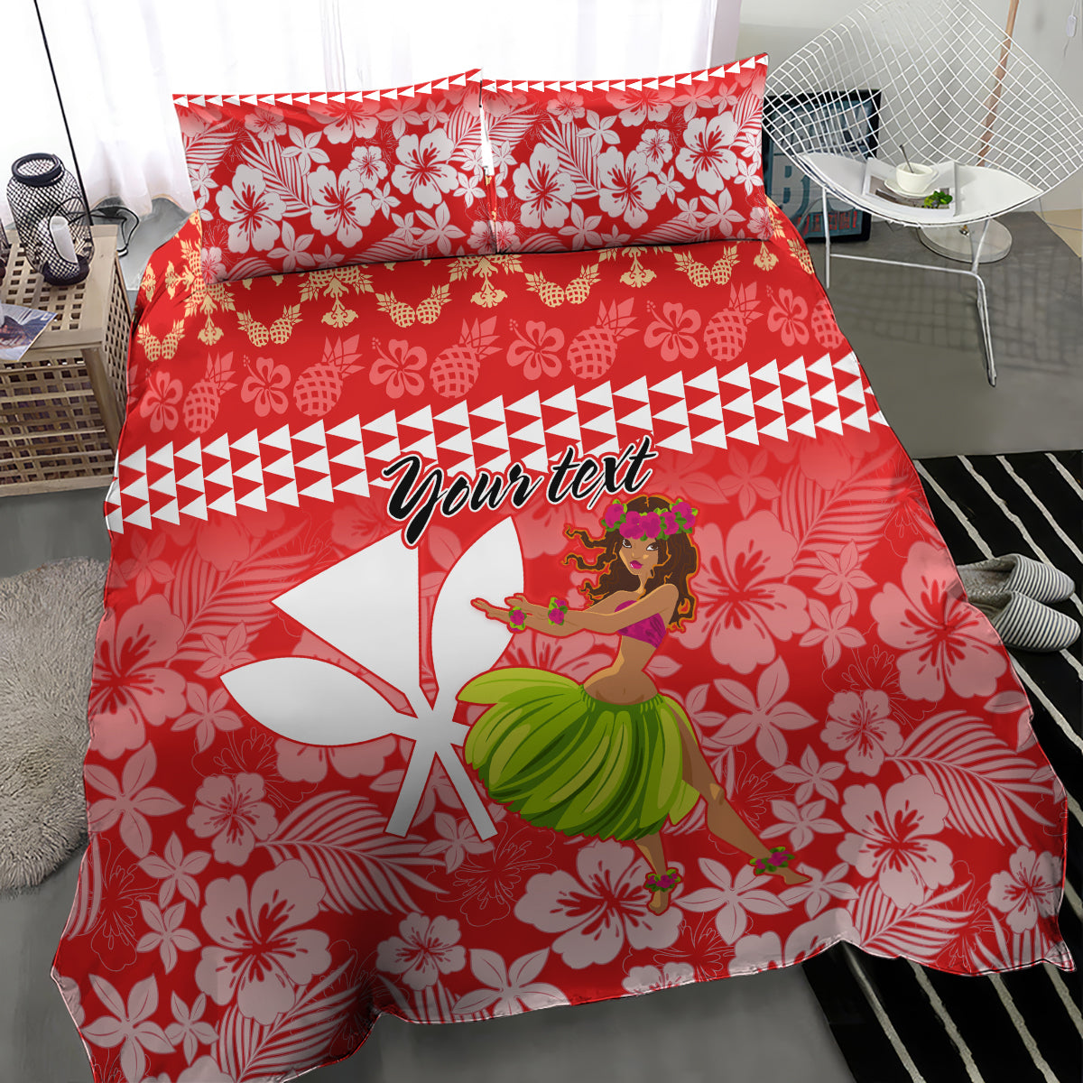 Personalised Hawaii Mele Kalikimaka Bedding Set Santa Claus and Hula Dancing Merry Christmas LT9 - Wonder Print Shop