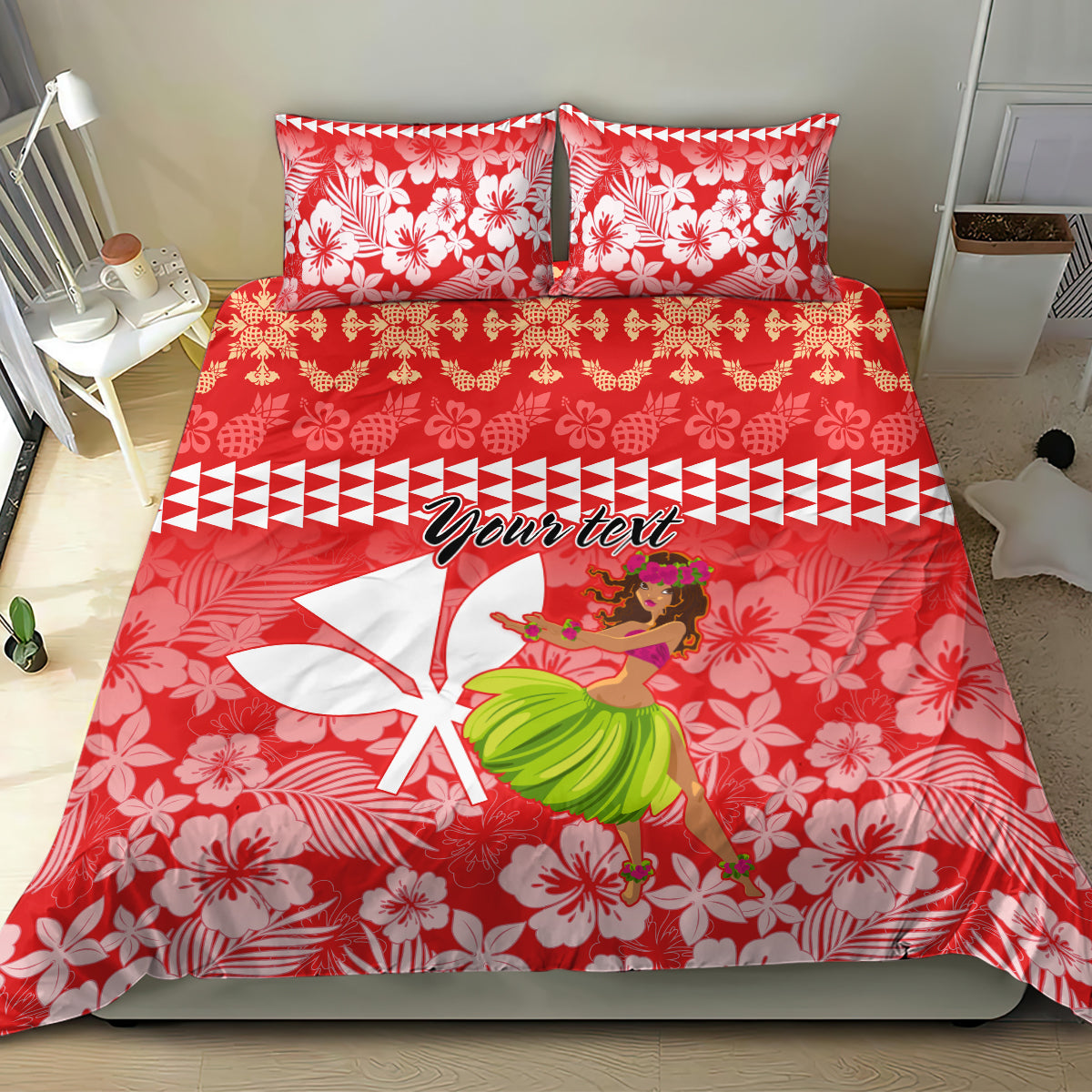 Personalised Hawaii Mele Kalikimaka Bedding Set Santa Claus and Hula Dancing Merry Christmas LT9 - Wonder Print Shop