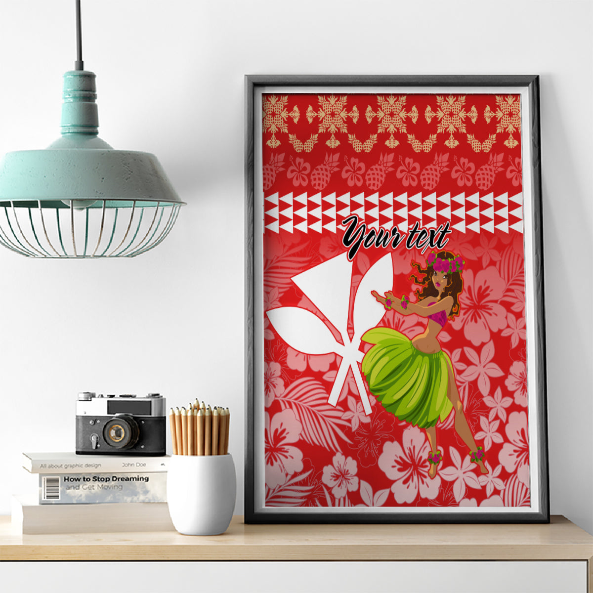 Personalised Hawaii Mele Kalikimaka Canvas Wall Art Santa Claus and Hula Dancing Merry Christmas LT9 - Wonder Print Shop