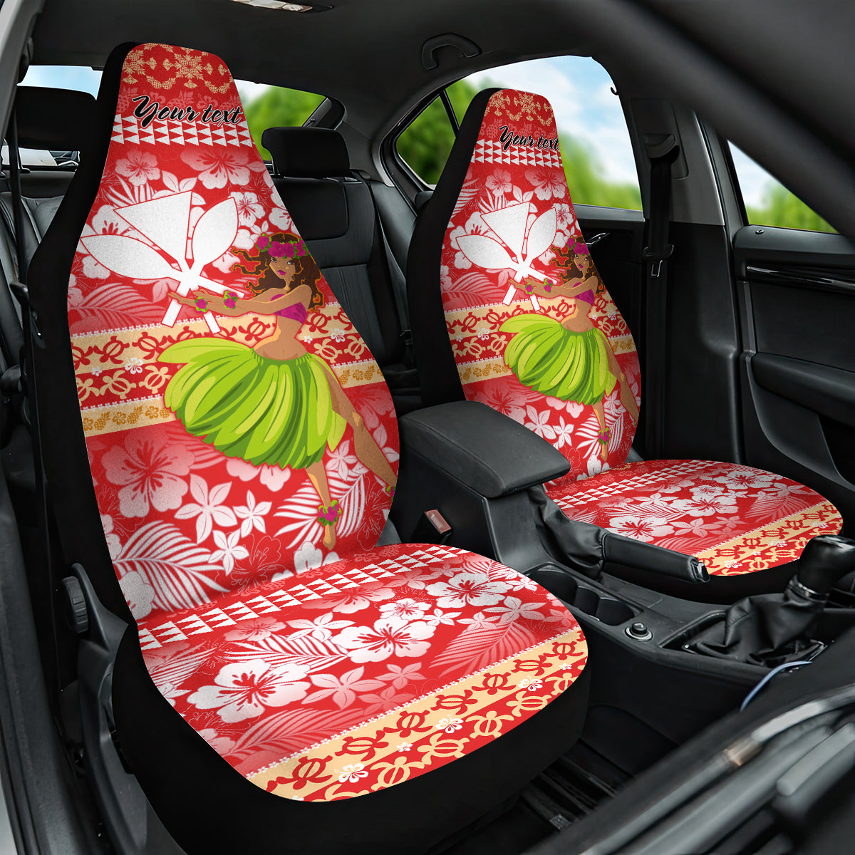 Personalised Hawaii Mele Kalikimaka Car Seat Cover Santa Claus and Hula Dancing Merry Christmas LT9 - Wonder Print Shop