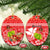 Personalised Hawaii Mele Kalikimaka Ceramic Ornament Santa Claus and Hula Dancing Merry Christmas LT9 - Wonder Print Shop