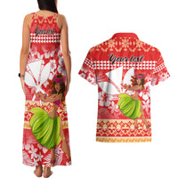 Personalised Hawaii Mele Kalikimaka Couples Matching Tank Maxi Dress and Hawaiian Shirt Santa Claus and Hula Dancing Merry Christmas LT9 - Wonder Print Shop
