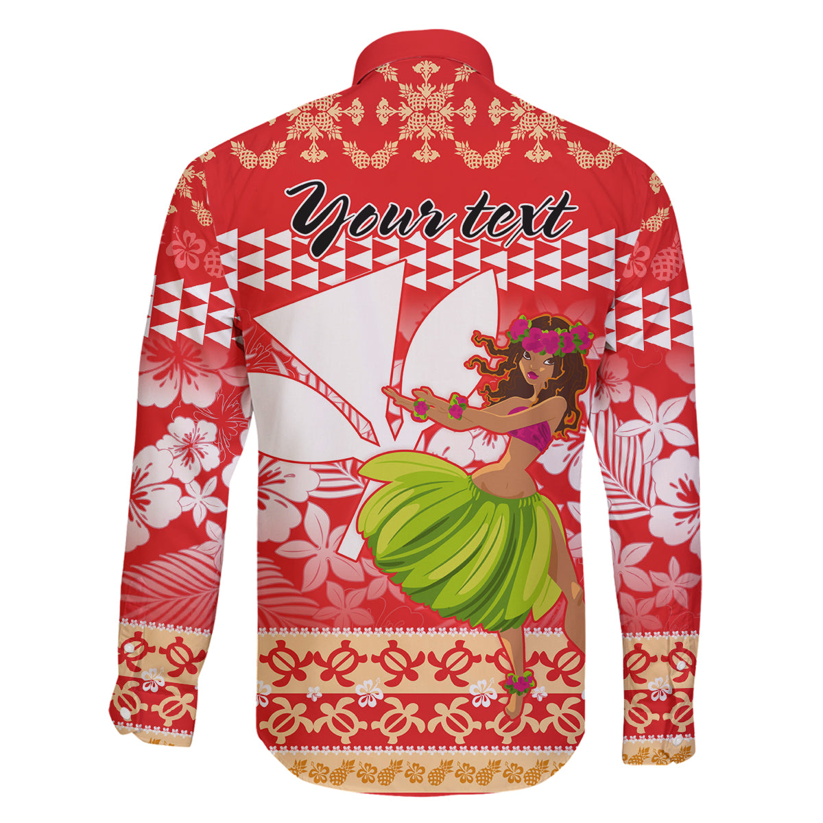 Personalised Hawaii Mele Kalikimaka Family Matching Off Shoulder Long Sleeve Dress and Hawaiian Shirt Santa Claus and Hula Dancing Merry Christmas - Wonder Print Shop