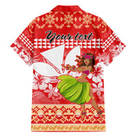 Personalised Hawaii Mele Kalikimaka Family Matching Short Sleeve Bodycon Dress and Hawaiian Shirt Santa Claus and Hula Dancing Merry Christmas - Wonder Print Shop