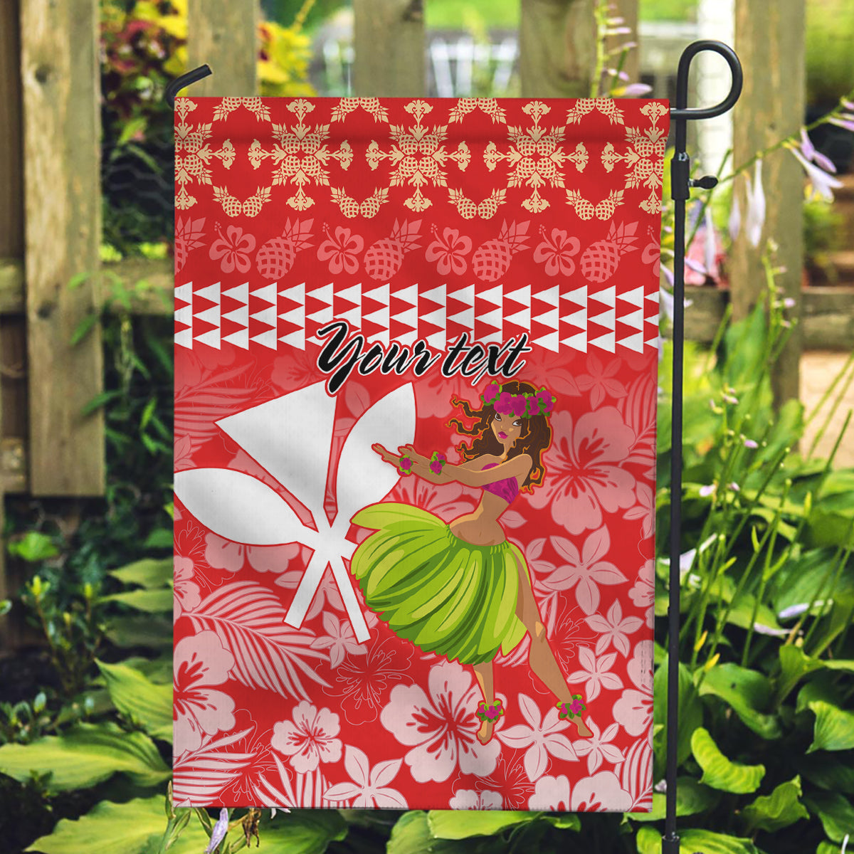 Personalised Hawaii Mele Kalikimaka Garden Flag Santa Claus and Hula Dancing Merry Christmas - Wonder Print Shop