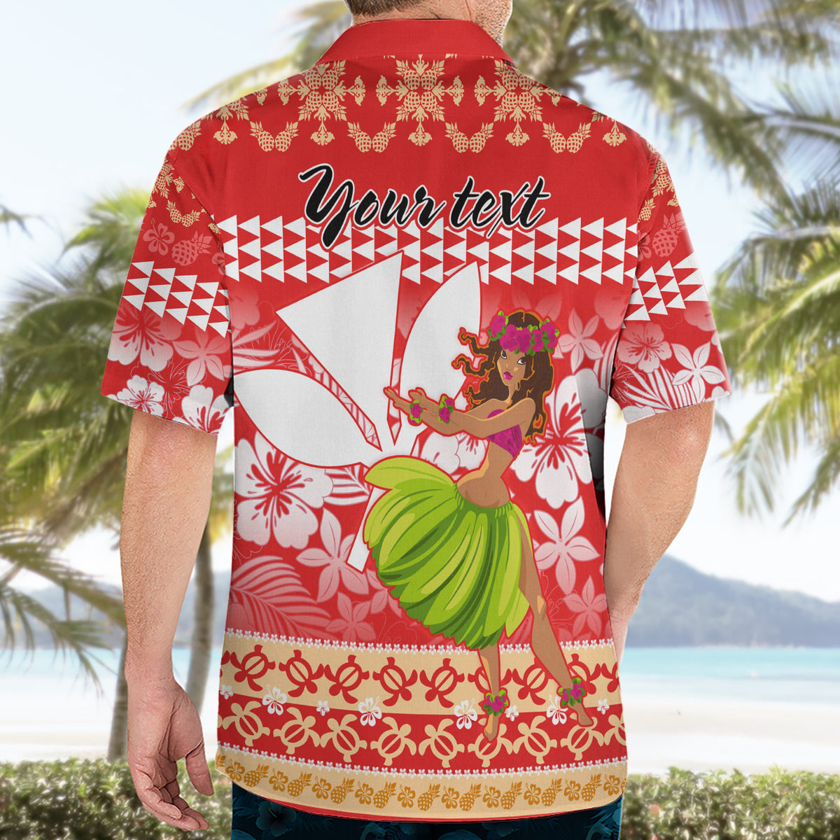 Personalised Hawaii Mele Kalikimaka Hawaiian Shirt Santa Claus and Hula Dancing Merry Christmas - Wonder Print Shop