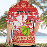 Personalised Hawaii Mele Kalikimaka Hawaiian Shirt Santa Claus and Hula Dancing Merry Christmas - Wonder Print Shop