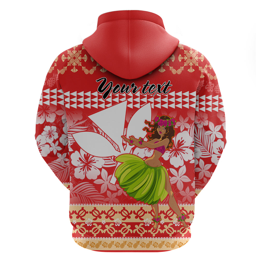 Personalised Hawaii Mele Kalikimaka Hoodie Santa Claus and Hula Dancing Merry Christmas - Wonder Print Shop