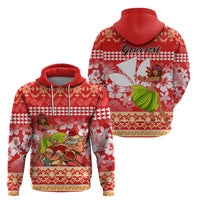 Personalised Hawaii Mele Kalikimaka Hoodie Santa Claus and Hula Dancing Merry Christmas - Wonder Print Shop