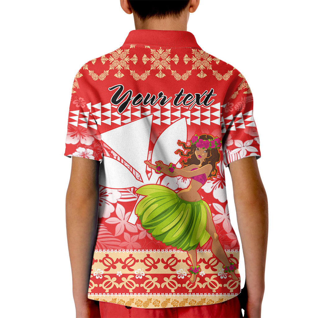 Personalised Hawaii Mele Kalikimaka Kid Polo Shirt Santa Claus and Hula Dancing Merry Christmas - Wonder Print Shop