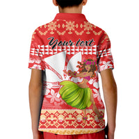 Personalised Hawaii Mele Kalikimaka Kid Polo Shirt Santa Claus and Hula Dancing Merry Christmas - Wonder Print Shop